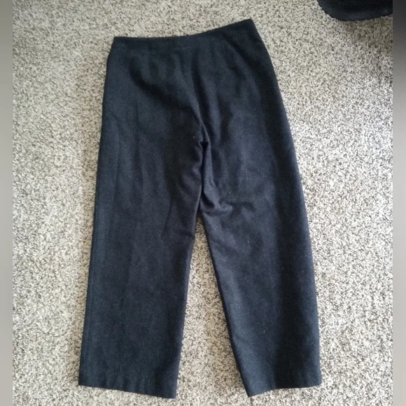 J.Crew Wide Leg Wool Cashmere Blend Trouser Pant Black Size 10 - Picture 3 of 7
